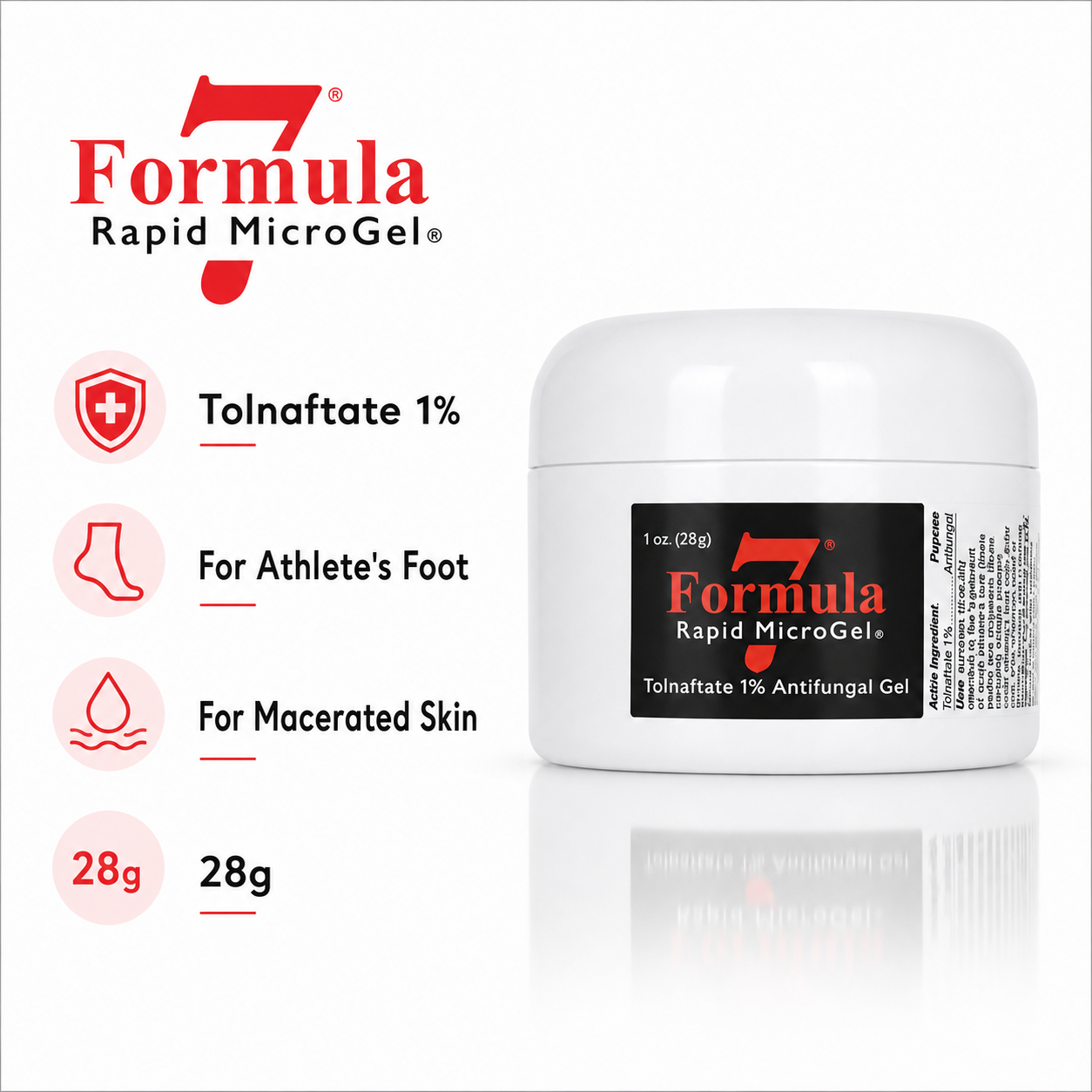 Rapid MicroGel – Tolnaftate 1% Antifungal Gel for Athlete's Foot & Macerated Skin (28g)