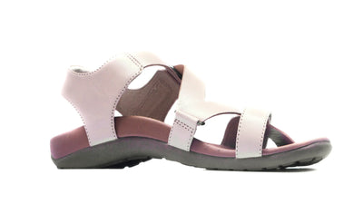 Eliza Orthotic Sandals - Nude: Light pink open-toe, arch support, and adjustable straps.