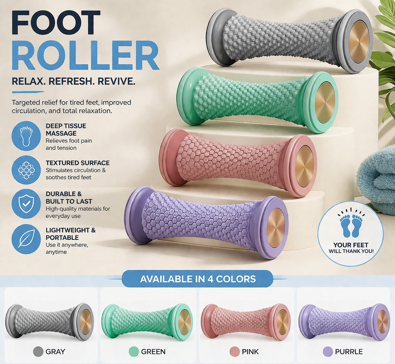 Foot Roller Manual Massage Tool