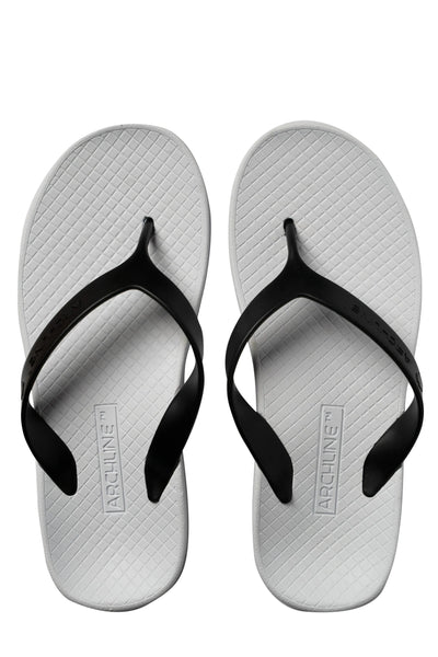 Archline Balance Orthotic Thongs - White/Black