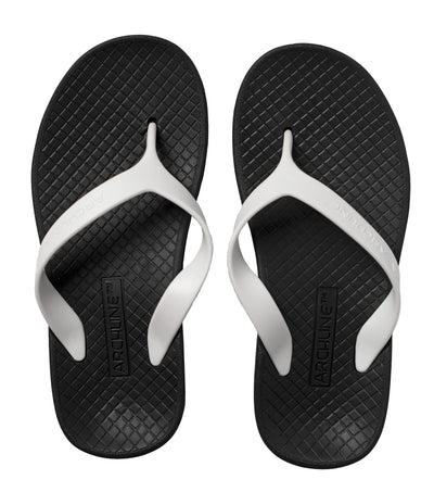 Archline Balance Orthotic Thongs - Black/White