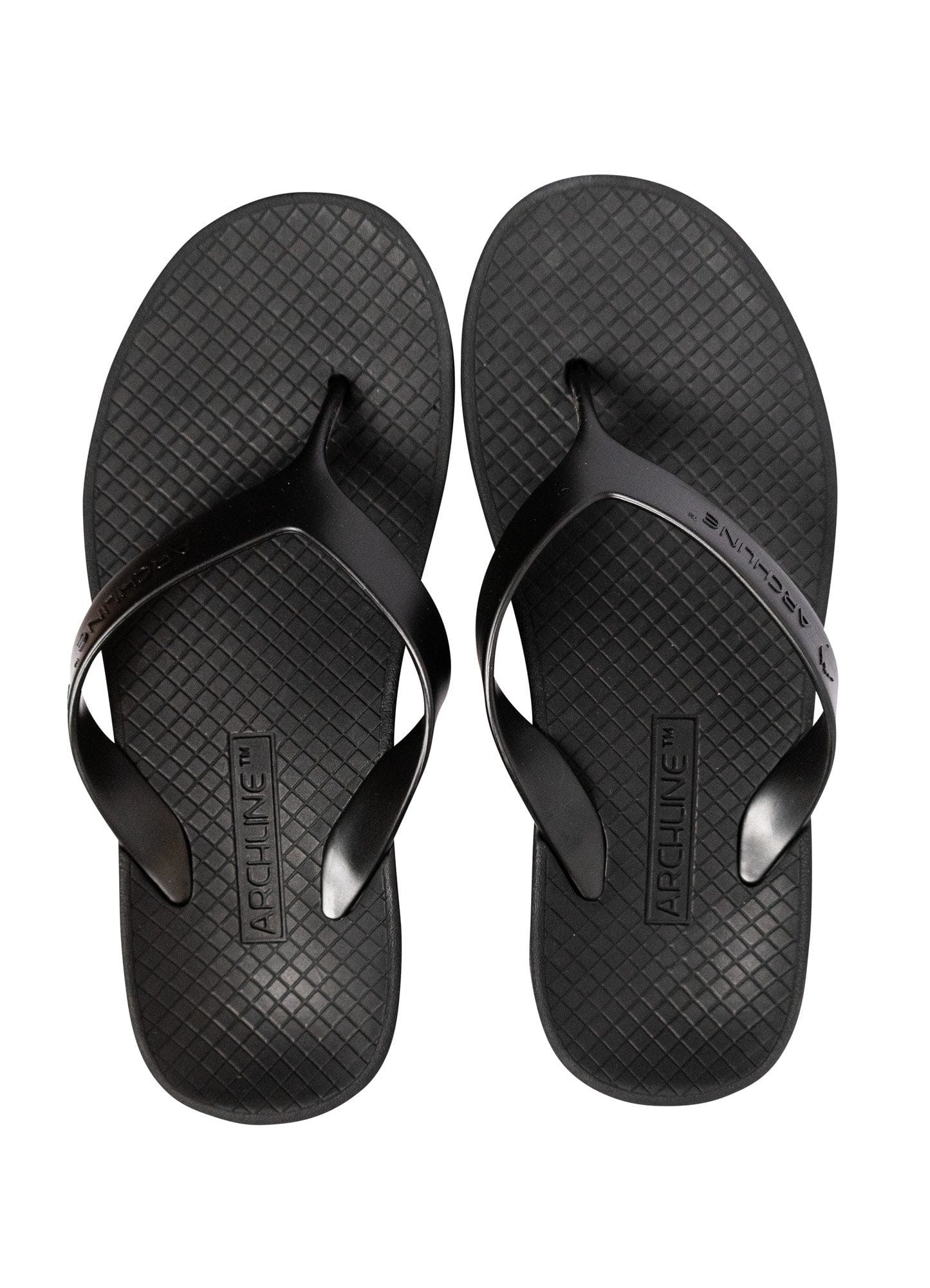 Foot HQ Footwear Archline Orthotic Arch Support Flip Flop Thongs (Black)