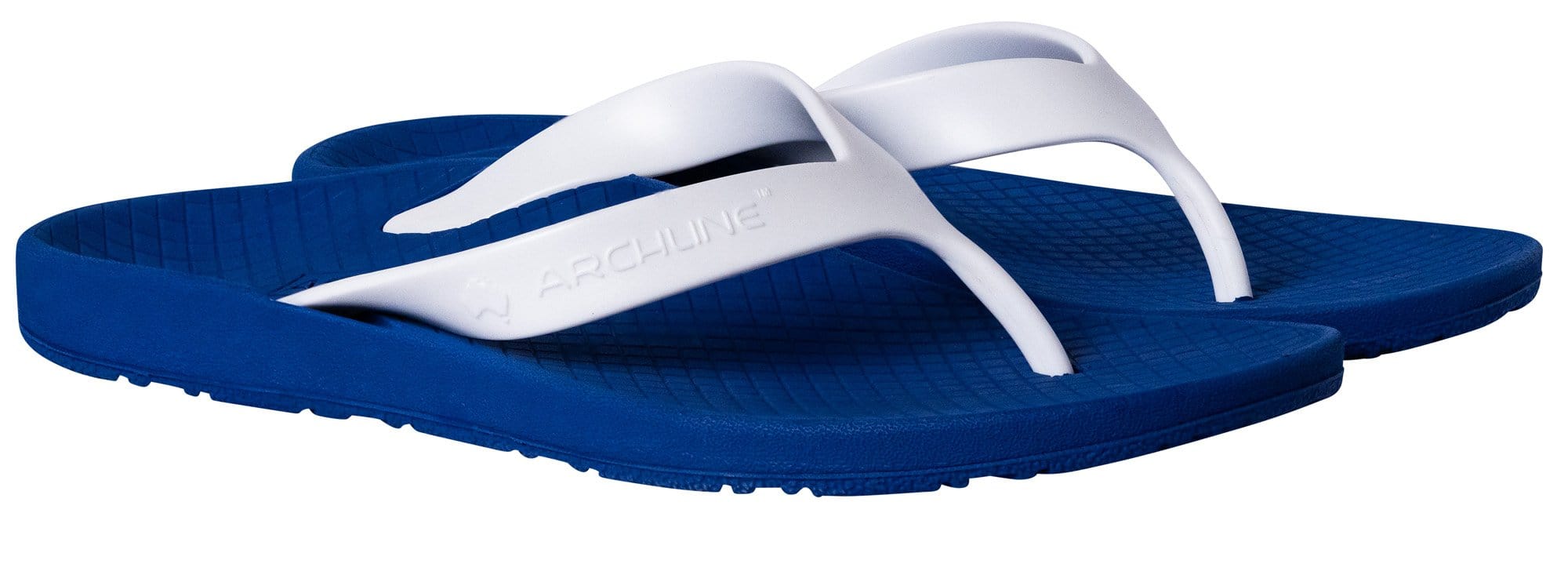 Archline Orthotic Arch Support Flip Flop Thongs (Blue / White Straps) -  Foot HQ Podiatry