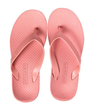 Foot HQ Footwear Archline Orthotic Arch Support Flip Flop Thongs (Coral Pink)