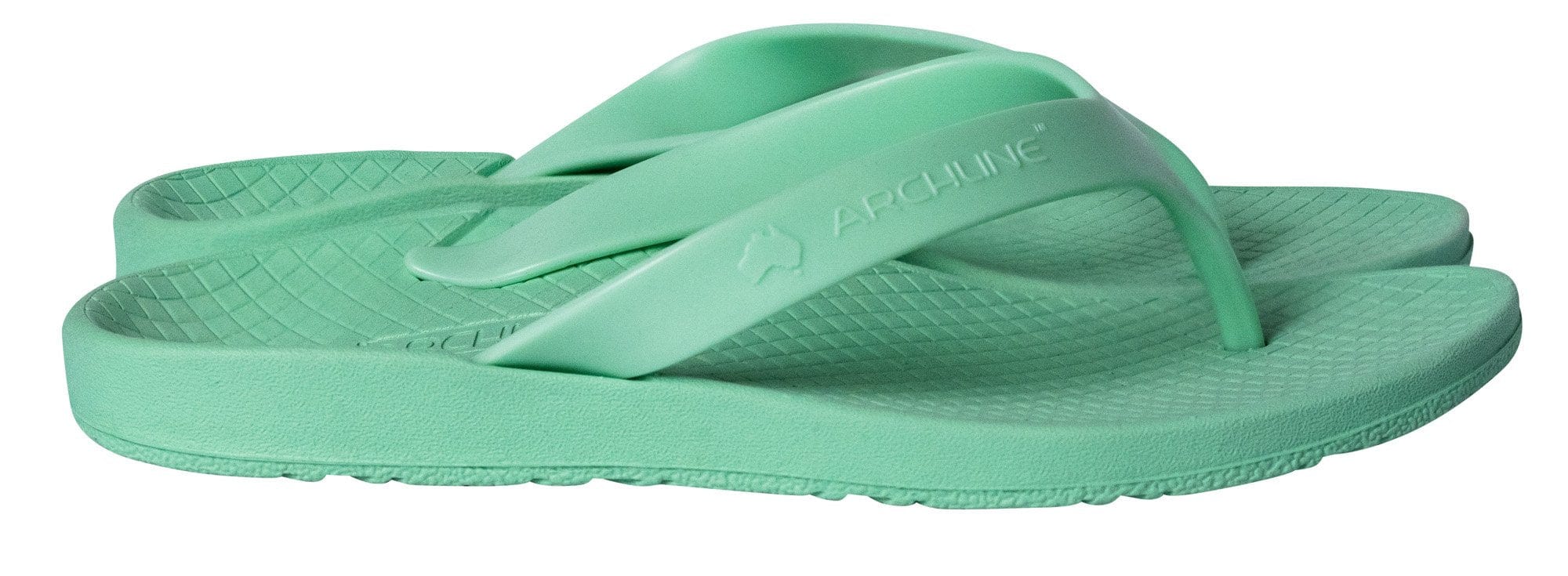 Foot HQ Footwear Archline Orthotic Arch Support Flip Flop Thongs (Honey Dew Green)