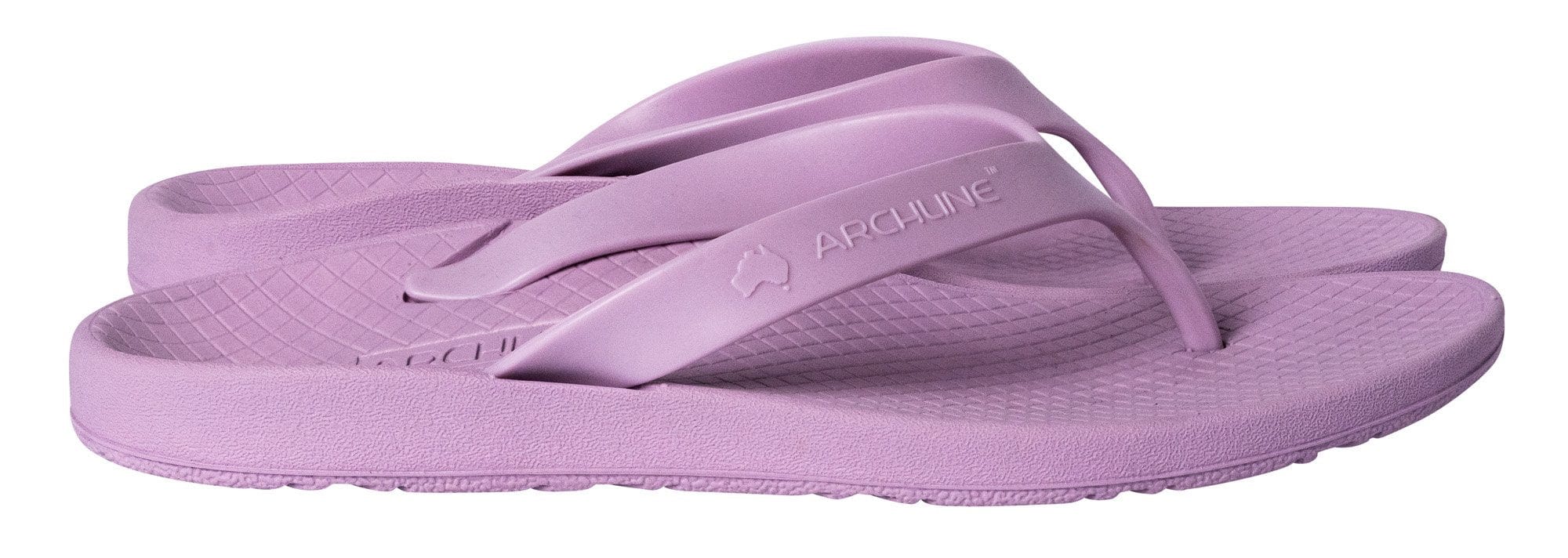 Foot HQ Footwear Archline Orthotic Arch Support Flip Flop Thongs (Lilac Purple)