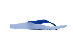 Foot HQ Footwear Archline Orthotic Arch Support Flip Flop Thongs (White / Blue Straps)