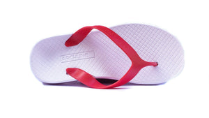 Foot HQ Footwear Archline Orthotic Arch Support Flip Flop Thongs (White / Red Straps)