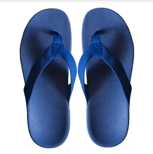 Foot HQ Footwear Axign Premium Orthotic Flip Flops with Arch Support – Navy Blue (Mens)