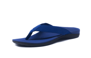 Foot HQ Footwear Euro 36 Axign Premium Orthotic Flip Flops with Arch Support – Navy Blue (Womens)