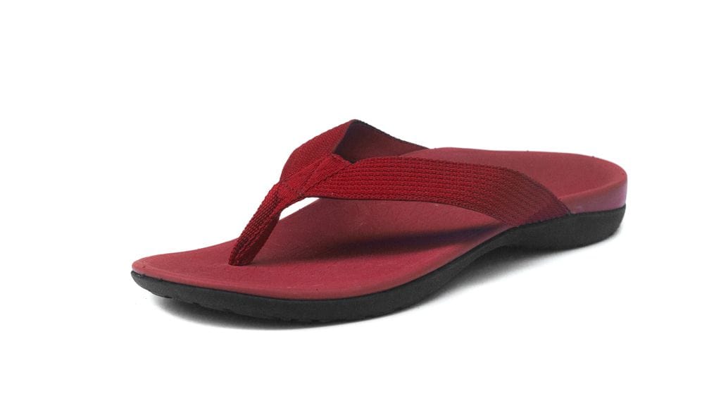 Foot HQ Footwear Euro 36 Axign Premium Orthotic Flip Flops with Arch Support – Wine Red (Womens)
