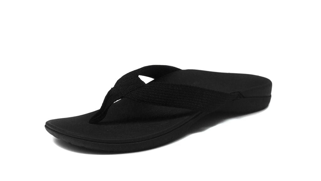 Foot HQ Footwear Euro 37/US 6 Axign Premium Orthotic Flip Flops with Arch Support – Black (Womens)