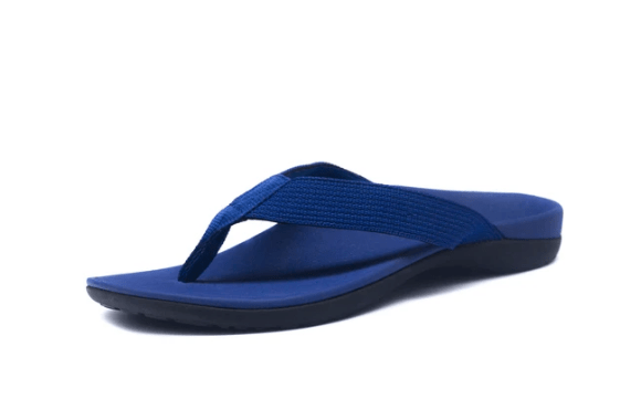 Foot HQ Footwear Euro 44/Mens US 11 Axign Premium Orthotic Flip Flops with Arch Support – Navy Blue (Mens)